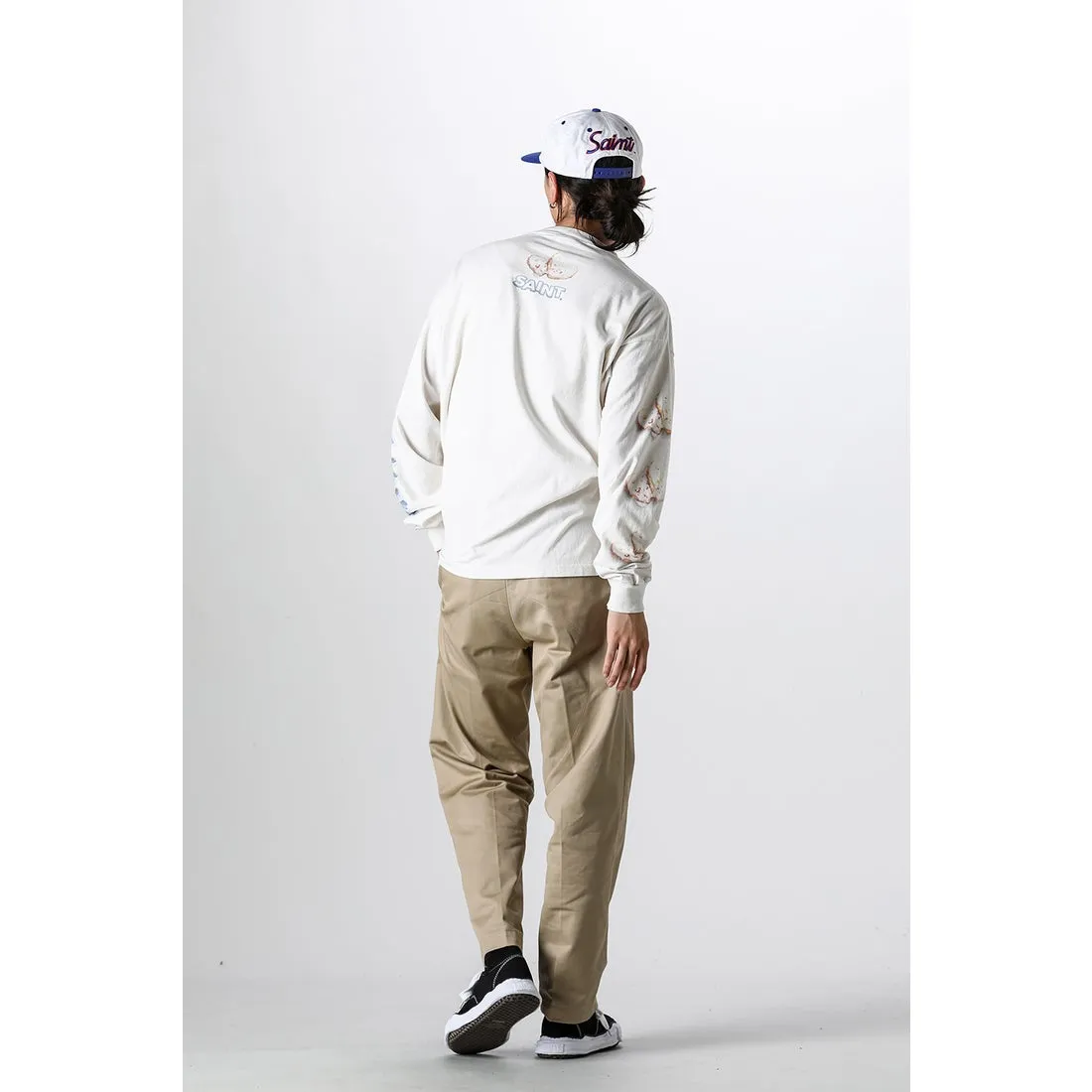 SAINT Mxxxxxx HEART COOKIES L/S TEE/WHT Love Oreo printed long sleeves Off-white S-XL Customized co-branded main mark/wash mark Correct version Ready-made garments washed and distressed VINTAGE feeling Top-notch printing technology Perfect restoration